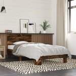 vidaXL Cadre de lit sans matelas chêne fumé 100x200 cm