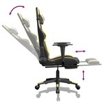 vidaXL Chaise de jeu avec repose-pied Noir et doré Similicuir