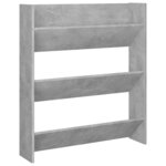 vidaXL Armoire à chaussures murale Gris béton 80x18x90 cm Aggloméré