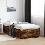 vidaXL Cadre de lit sans matelas chêne fumé 90x190 cm