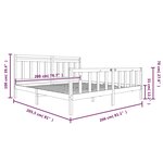 vidaXL Cadre de lit sans matelas gris bois massif 200x200 cm