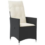 vidaXL Ensemble de salle à manger de jardin de 5 pieces avec coussins en rattan noir