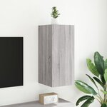 vidaXL Meuble TV mural avec lumières LED sonoma gris 30 5x35x70 cm