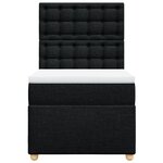 vidaXL Sommier à lattes de lit avec matelas Noir 100x200 cm Tissu