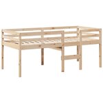vidaXL Lit haut avec toit 75x190 cm bois de pin massif