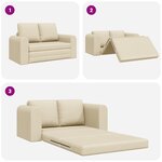 vidaXL Canapé Lit de Sol 2-en-1 Crème 148x71x83 cm Tissu