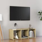 vidaXL Meuble TV chêne sonoma 107x35x37 cm bois d’ingénierie
