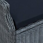 vidaXL Ensemble à manger d'extérieur 7Pièces et coussins rotin gris foncé