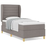 Lit Box Spring vidaXL avec Matelas Taupe 90x200 cm en Tissu