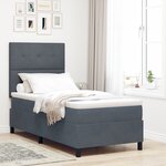 Lit Box Spring vidaXL avec Matelas & LED Gris Foncé 80x200 cm Velours
