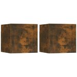 vidaXL Meubles TV muraux 2 Pièces Chêne fumé 30 5x30x30 cm