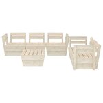 Salon de jardin meuble d'extérieur ensemble de mobilier palette 6 pièces bois d'épicéa imprégné 02_0018457