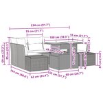vidaXL Ensemble de Canapés de Jardin 7 pièces avec Coussins Noir Poly Rattan