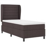 Lit Box Spring avec Matelas vidaXL Marron Foncé 90x190 cm Tissu