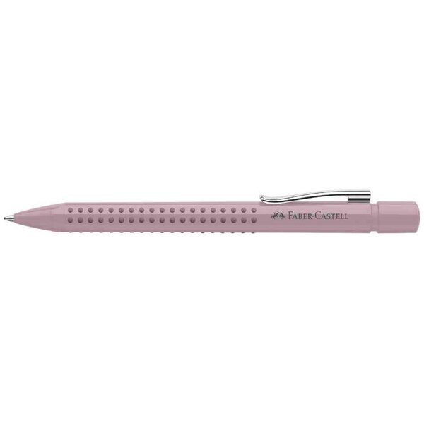 Stylo à bille rétractable GRIP 2010 pointe moyenne corps rose trait bleu x 5 FABER-CASTELL