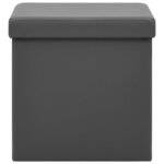 vidaXL Tabourets de rangement pliables lot de 2 gris PVC