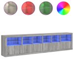 vidaXL Buffet avec lumières LED sonoma gris 283x37x67 cm
