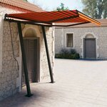 vidaXL Auvent rétractable automatique et poteaux 3x2 5 m Orange marron