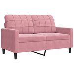 vidaXL Ensemble de canapés 3 Pièces avec coussins Rose Velours