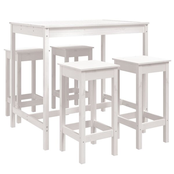 vidaXL Ensemble de bar de jardin 5 Pièces blanc bois massif de pin