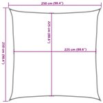 vidaXL Voile d'ombrage 160 g/m² Rouge 2 5x2 5 m PEHD