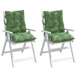 vidaXL Coussins de chaise à dossier bas lot de 2 modèle de feuille