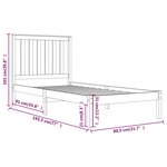 vidaXL Cadre de lit sans matelas blanc bois massif