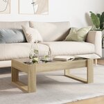 vidaXL Table basse avec LED infini chêne sonoma 90x53x30 cm