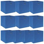 vidaXL Boîtes de rangement 10 Pièces Bleu 32x32x32 cm Tissu