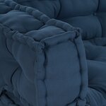 vidaXL Coussin de canapé en palette avec soutien pour bras et dos - Tissu bleu