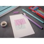 Stylo feutre pen 68 pointe moyenne 1mm rose poudré blush x 10 stabilo