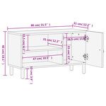 vidaXL Meuble TV 80x31x46 cm bois massif de manguier