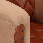 vidaXL Chaise cabriolet marron cuir véritable bois de manguier massif