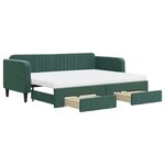 vidaXL Lit de jour avec gigogne et tiroirs vert foncé 80x200cm velours