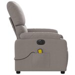 vidaXL Fauteuil de massage inclinable électrique Taupe Tissu