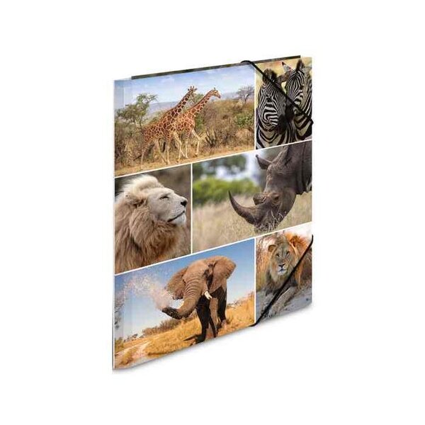 Chemise à élastiques 'animaux d'afrique', en carton, A3 HERMA