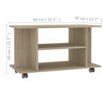 vidaXL Meuble TV et roulettes chêne sonoma 80x40x45 cm bois ingénierie