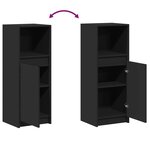 vidaXL Buffet avec LED noir 38x34x100 cm bois d'ingénierie
