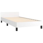 vidaXL Cadre de lit avec tête de lit sans matelas blanc 90x190 cm