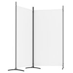 vidaXL Cloison de séparation 2 panneaux Blanc 175x180 cm Tissu