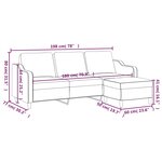 vidaXL Canapé à 3 places avec repose-pieds Gris foncé 180 cm Tissu