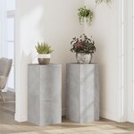 vidaXL Supports pour plantes 2 Pièces gris béton bois d'ingénierie