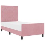 lit vidaXL rose 90x190 cm velours