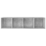 vidaXL Bibliothèque/Meuble TV Gris béton 36x30x143cm Bois d’ingénierie