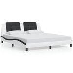 vidaXL Cadre de lit avec LED sans matelas blanc et noir 180x200 cm