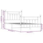 vidaXL Cadre de lit métal avec tête de lit/pied de lit blanc 90x200 cm