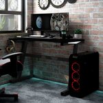 vidaXL Bureau de jeu à LED avec pieds en forme de Z Noir 90x60x75 cm