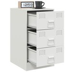vidaXL Tables de chevet 2 Pièces blanc 34 5x39x62 cm acier