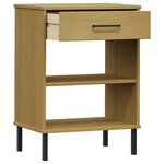 vidaXL Armoire console avec pieds en métal Marron Bois pin massif OSLO