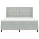 Lit Box Spring vidaXL avec Matelas Gris clair 180x200 cm Velours